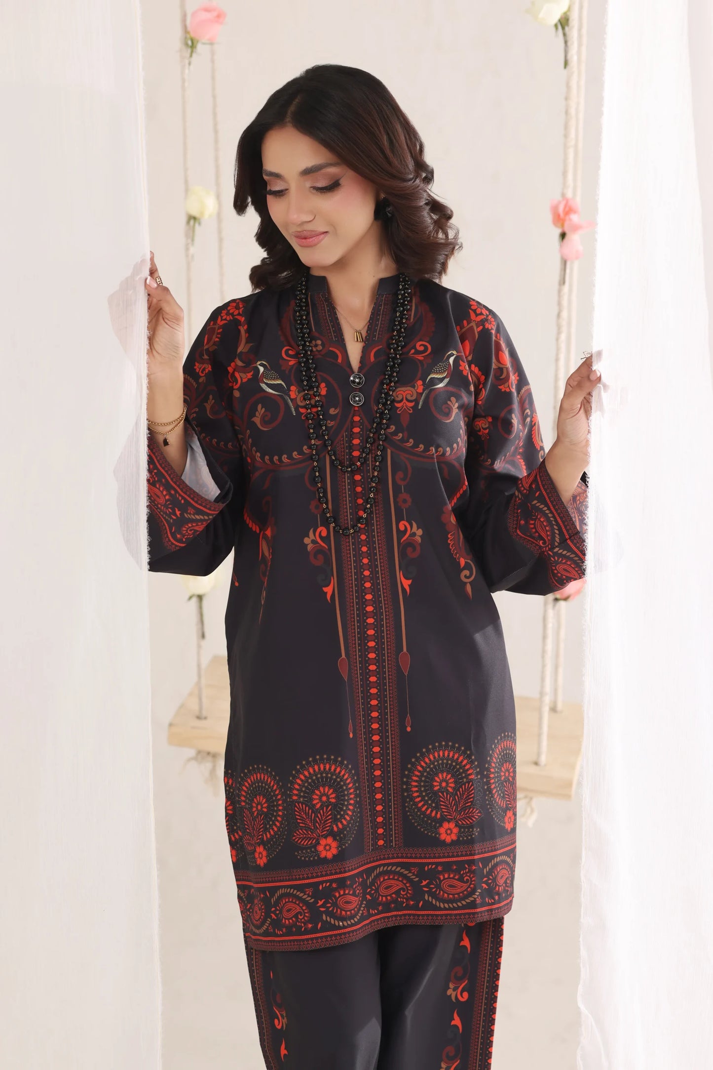 Meyarah Printed Sets 3 Piece Stitched Suit (Bareh)