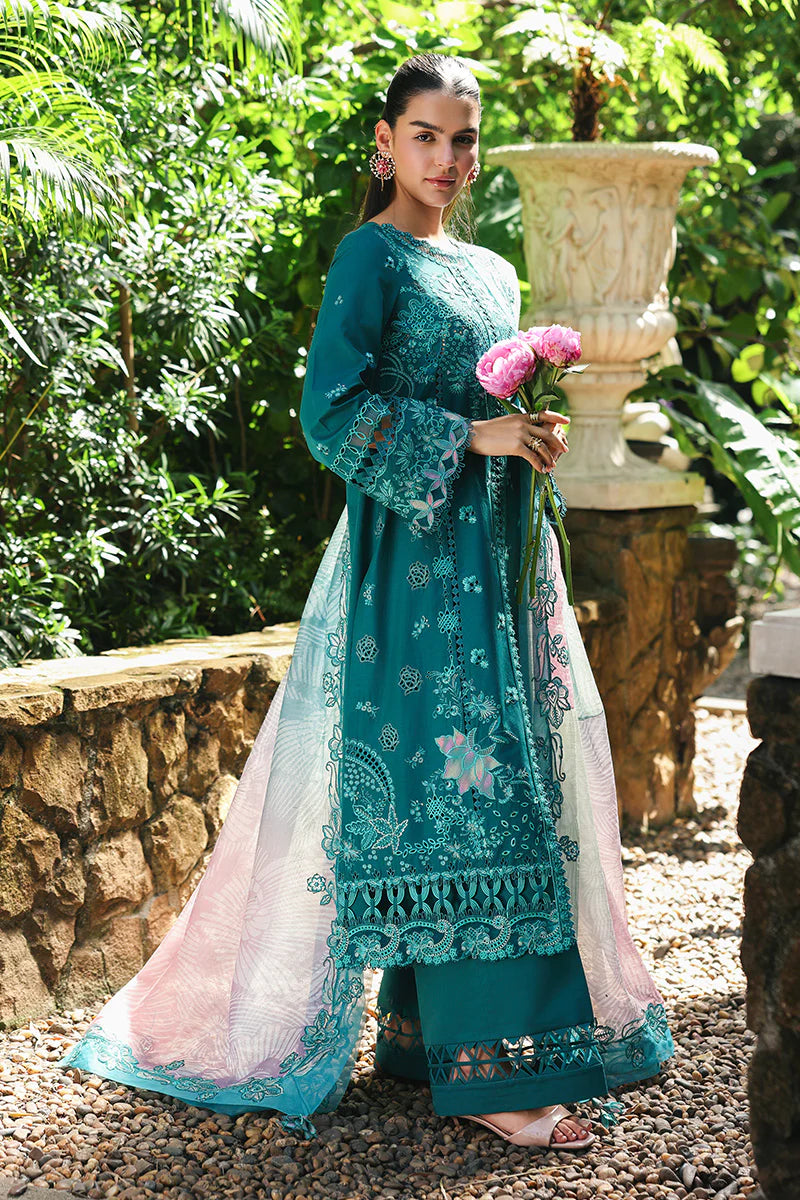 QLINE by QALAMKAR – SAPPHIRE | Chikankari & Digital Printed Lawn Unstitched 3-Piece Suit
