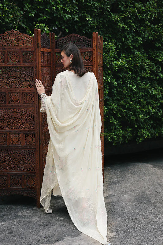 QLINE by QALAMKAR – SAVERA | Chikankari Embroidered Lawn Unstitched 3-Piece Suit