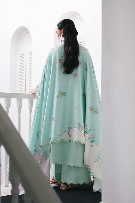 QLINE by QALAMKAR – RAHA | Chikankari Embroidered Lawn Unstitched 3-Piece Suit