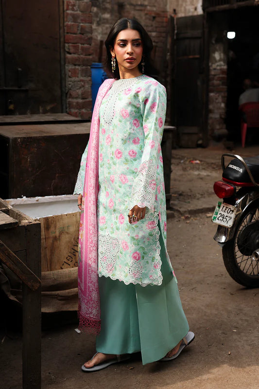 NISSA Floral Symphony – Embroidered & Printed Lawn Suit by Rajbari (Unstitched) 10
