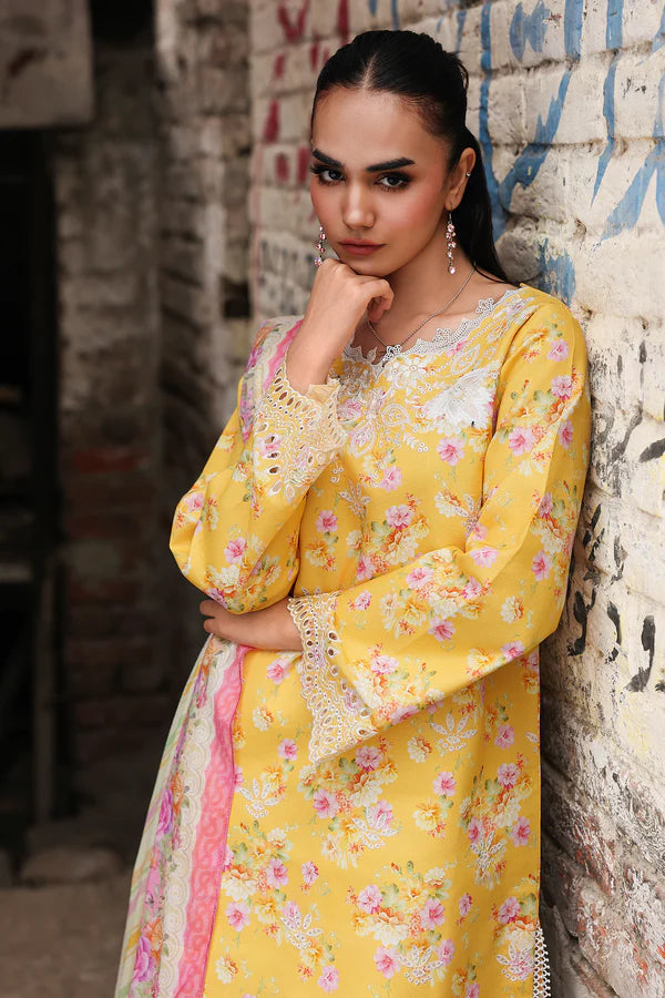 NISSA Floral Symphony – Embroidered & Printed Lawn Suit by Rajbari (Unstitched) 07