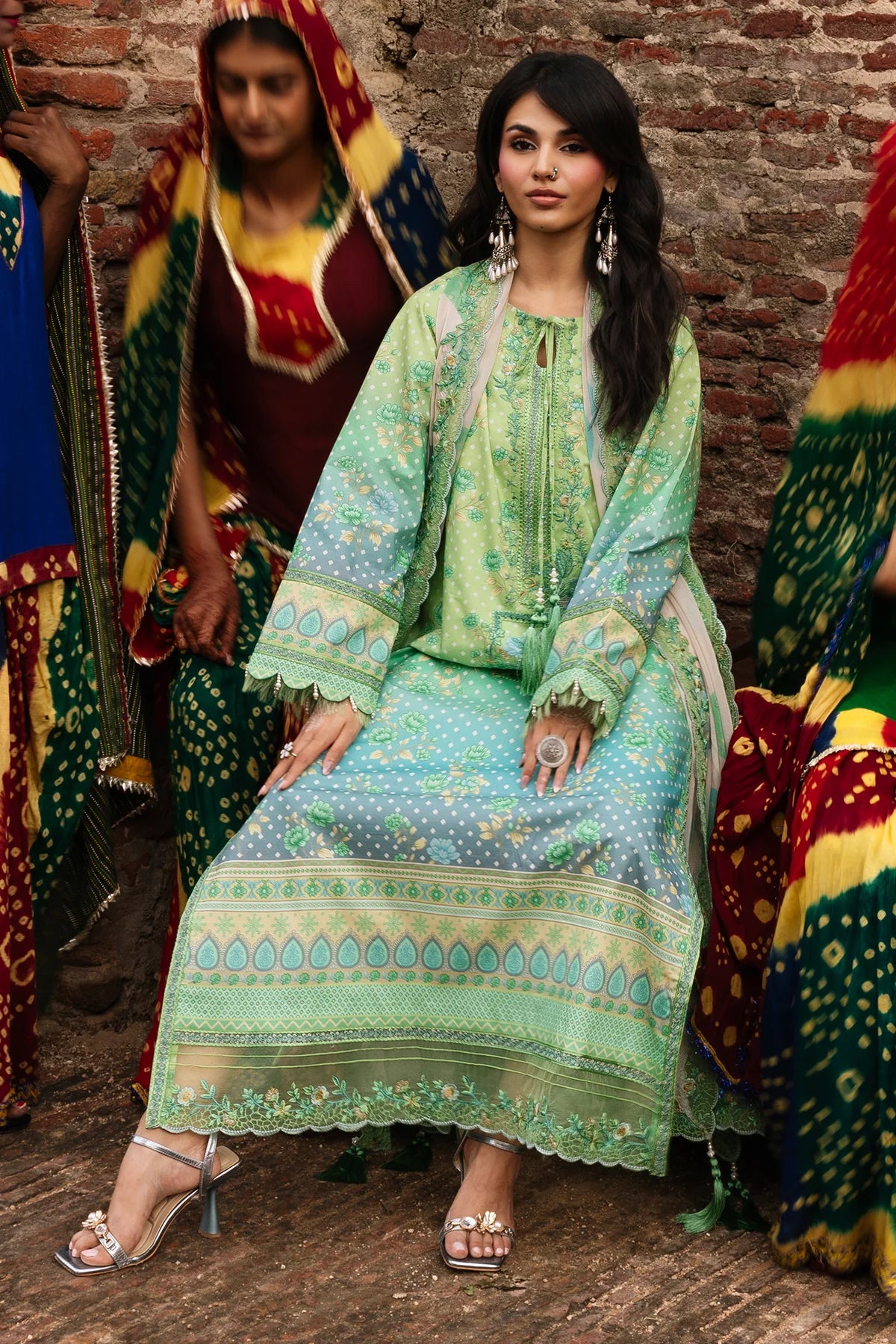 Charizma Chunri-Embroidered Printed Lawn Unstitched Suit with Chiffon Dupatta (CHN6-07)