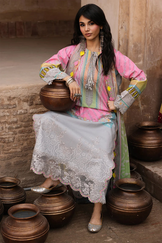 Charizma Chunri-Embroidered Printed Lawn Unstitched Suit with Chiffon Dupatta (CHN6-01)
