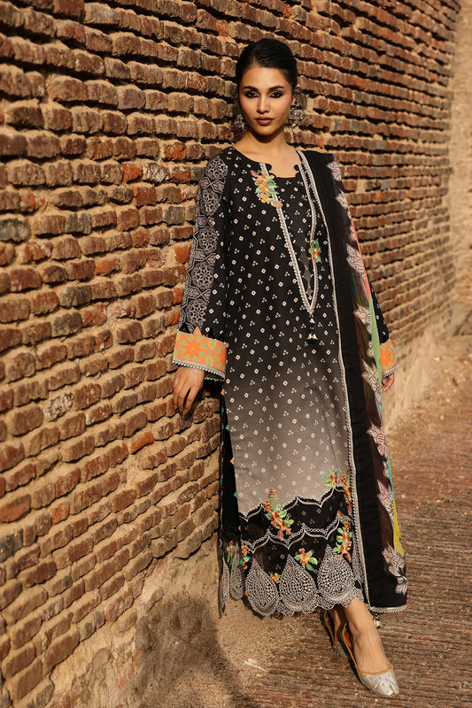 Charizma Chunri-Embroidered Printed Lawn Unstitched Suit with Chiffon Dupatta (CHN6-02)