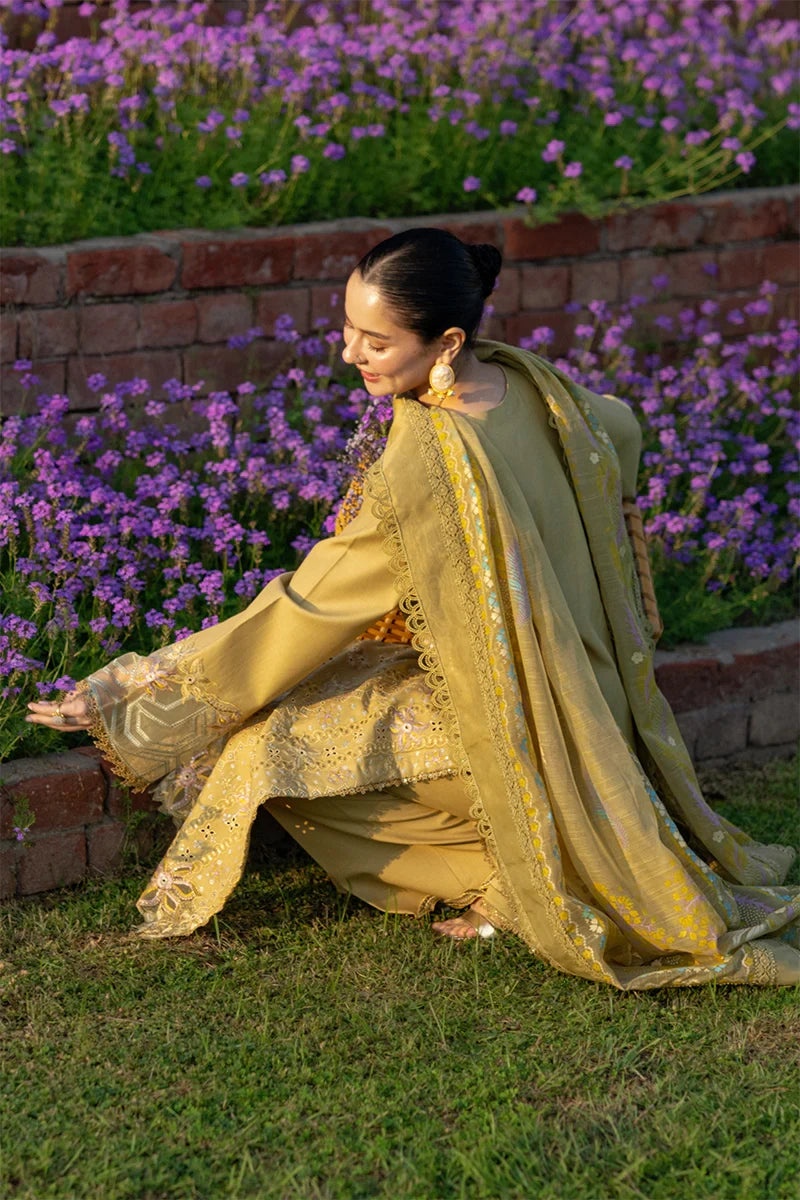 Rang Rasiya- Embroidered Lawn 3PC Unstitched Suit with Net Dupatta (Raha)