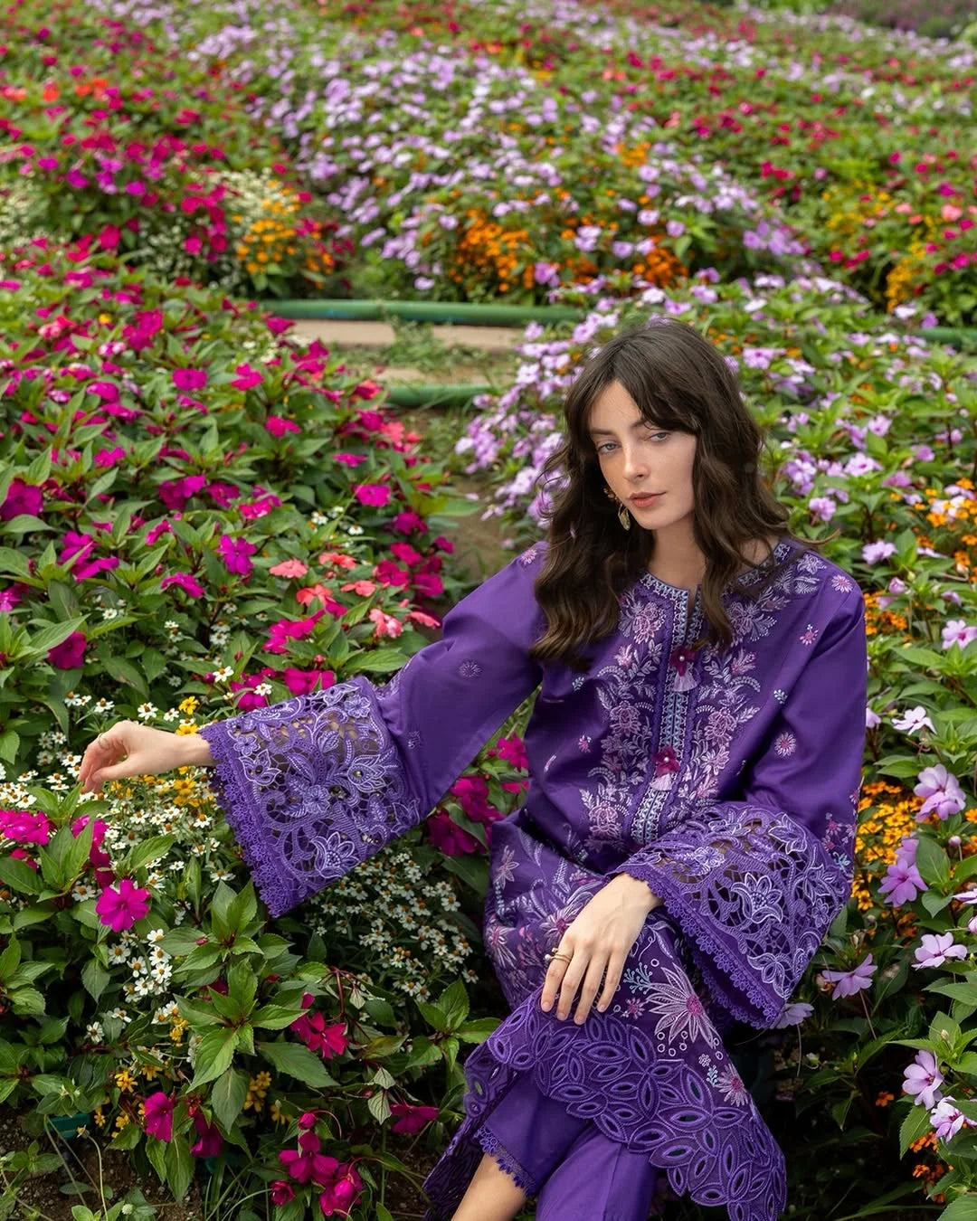 Lily Veil – Embroidered Lawn with Silk Dupatta