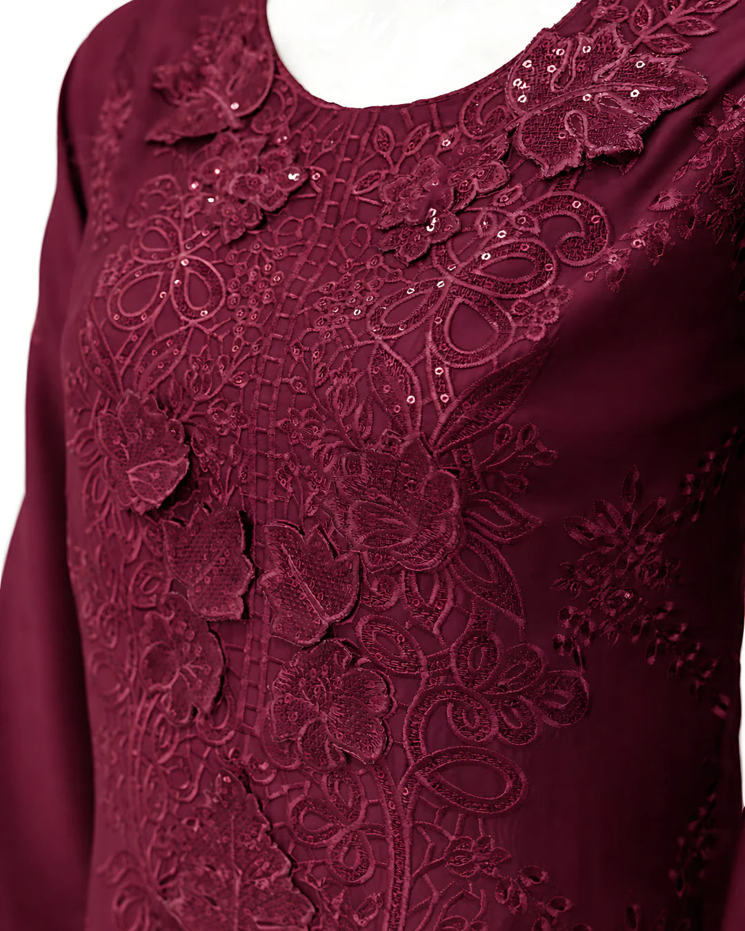 Pasand of Lahore 3-Piece Premium Viscose Suit – Mehroon (PL-372)
