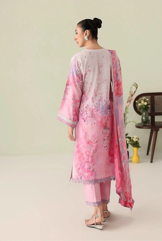 Roheenaz Rosette 3-Piece stitched Lawn Suit (Petal Whispers)