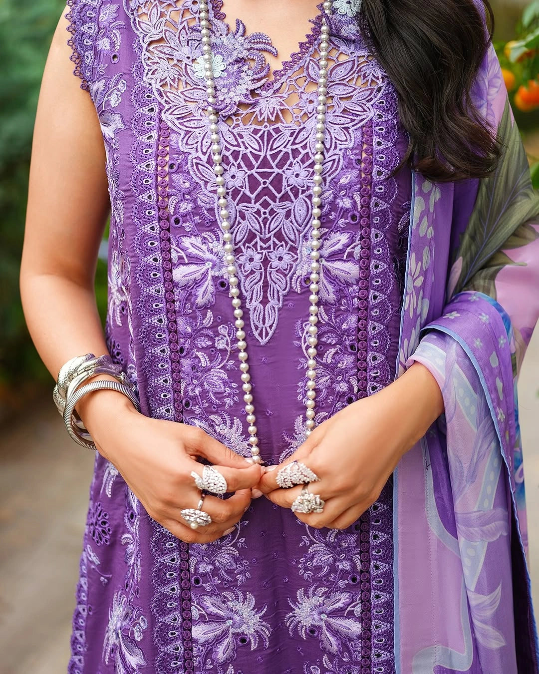 Mushq A Moi Luxury Lawn ’26 | Embroidered 3-Piece Unstitched Suit (Lovers Lane)