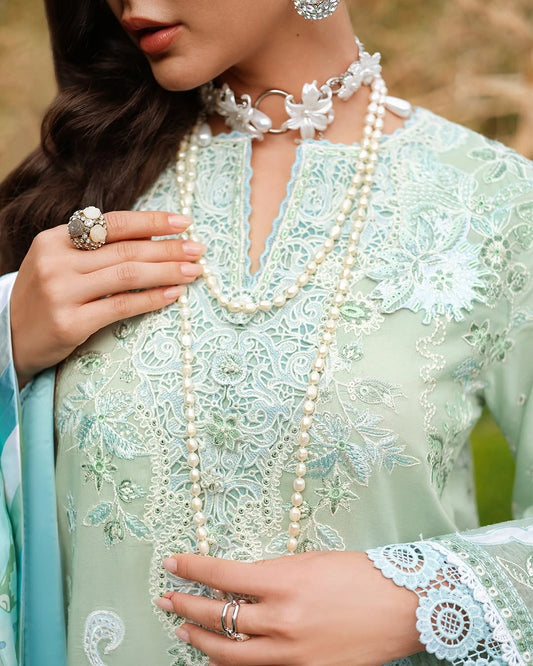 Mushq A Moi Luxury Lawn ’26 | Embroidered 3-Piece Unstitched Suit (Love Escape)