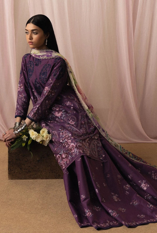 ZSJ SATORI – Stillness & Luxury | Embroidered Pima Lawn Unstitched 3-Piece Suit SUMIRE-D2