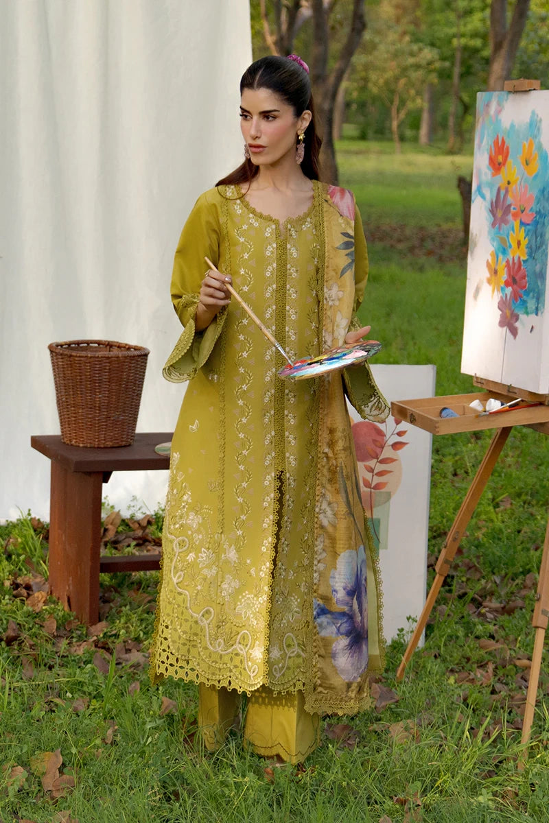 Rang Rasiya- Embroidered Lawn 3PC Unstitched Suit with Net Dupatta (Haya)