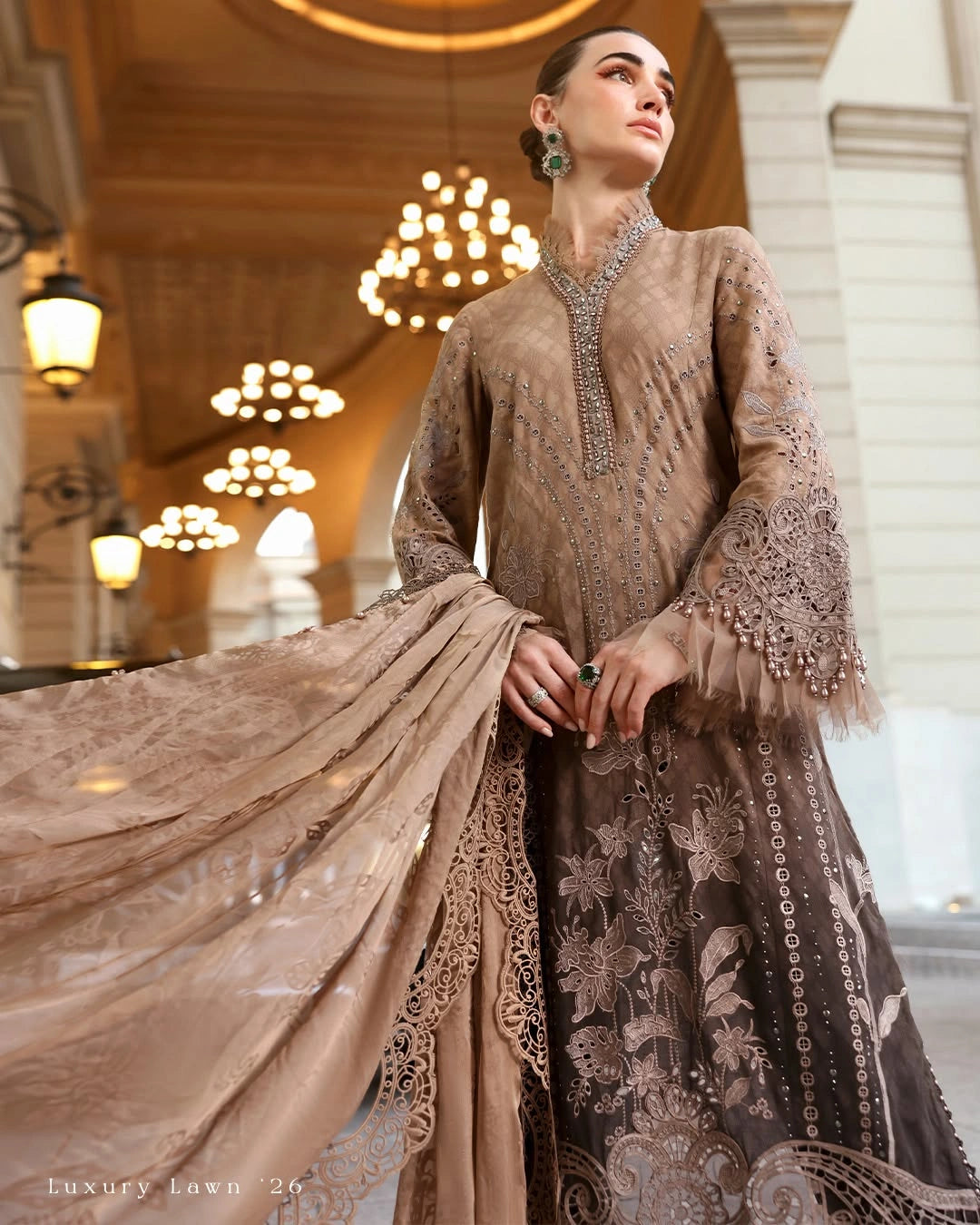 MARIA B LUXURY 3 Piece Embroidered Lawn Suit (Unstitched)