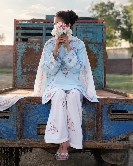 Casualite - Embroidered Lawn Stitched 3 Piece Suit (CLOUDVEIL)