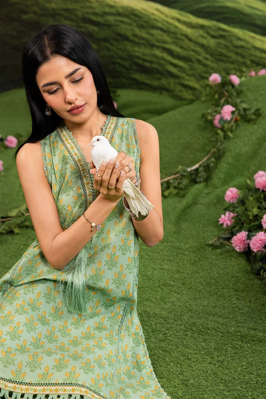 MariaB MBasics-Embroidered Lawn 3 Piece Unstitched Suit with Chiffon Dupatta (D12B)
