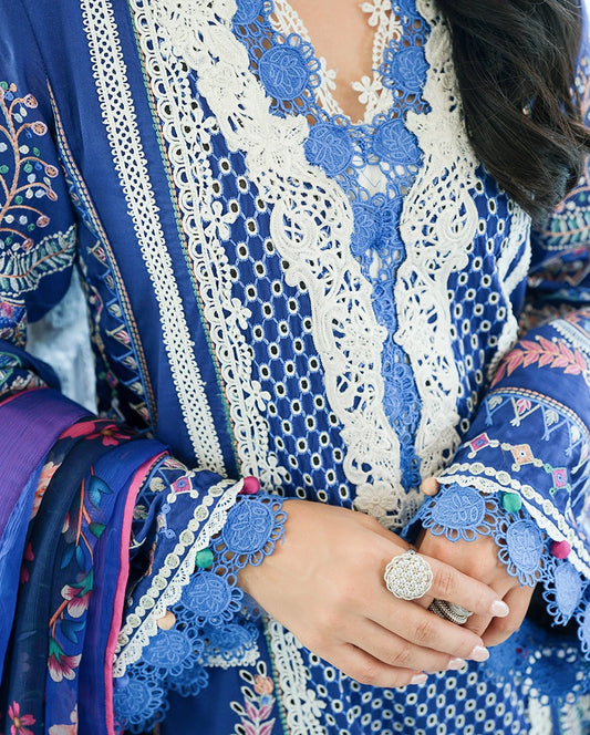Mushq A Moi Luxury Lawn ’26 | Embroidered 3-Piece Unstitched Suit (Moonlit Dreams)