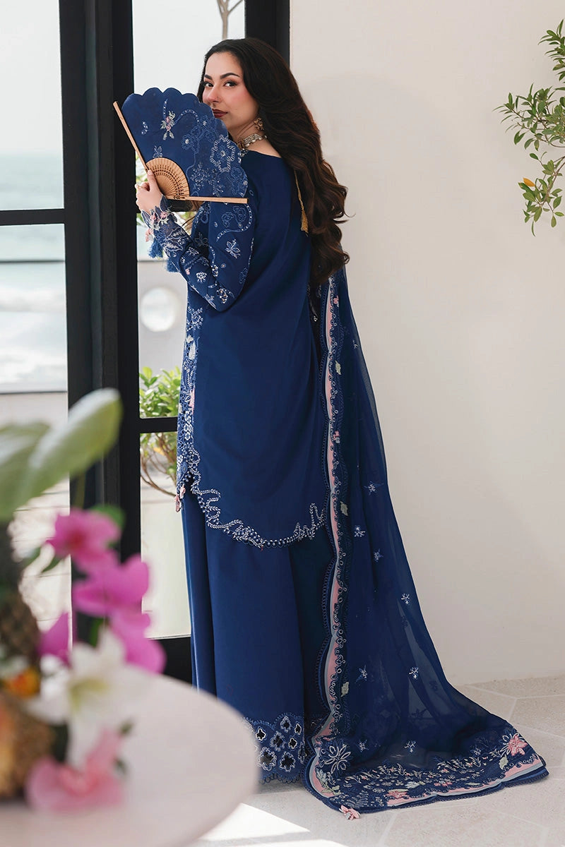 QALAMKAR Sahil | Luxury Chikankari Embroidered 3PC Lawn Suit with Chiffon Dupatta | ESMA
