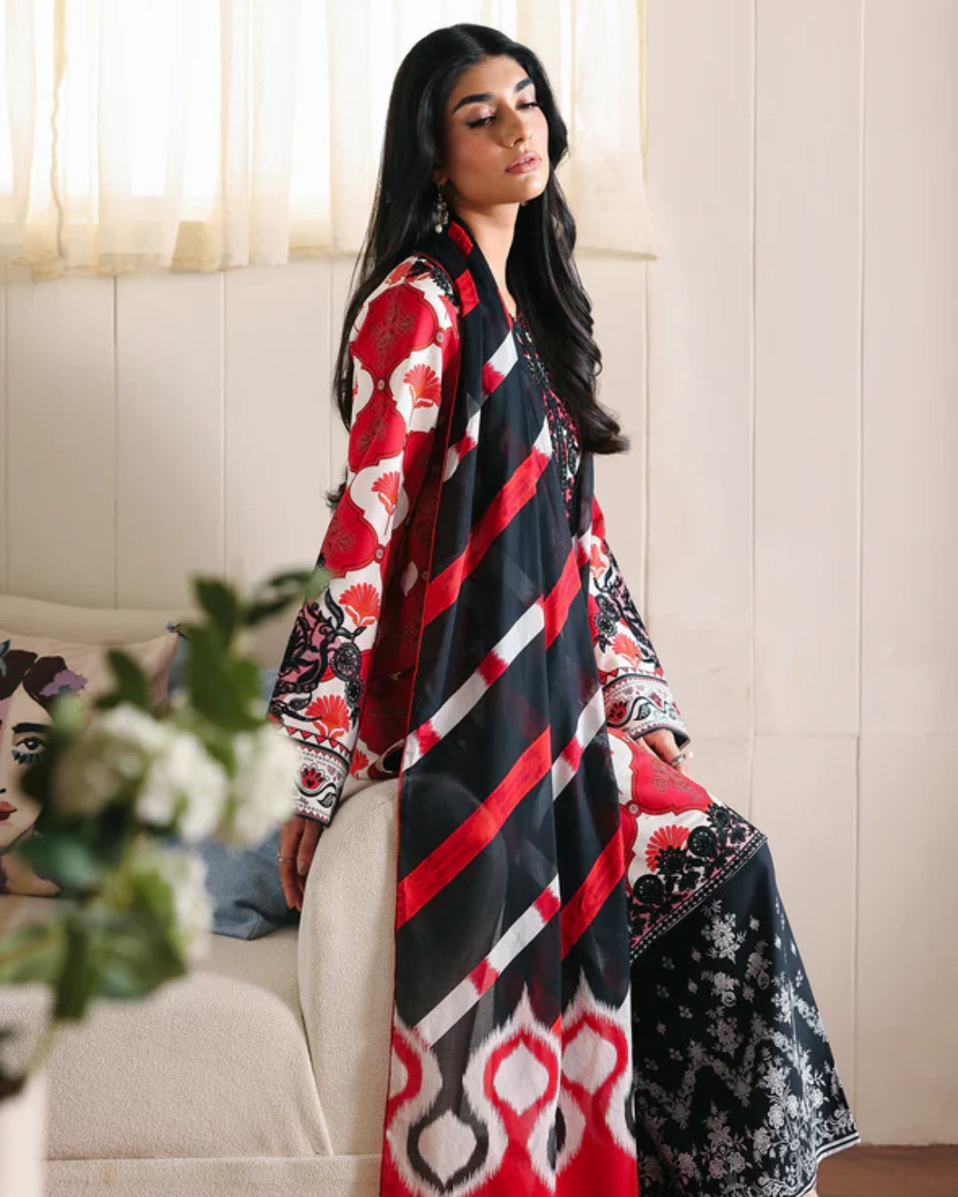 NISSA Floral Symphony – Embroidered & Printed Lawn Suit by Rajbari (Unstitched) 04
