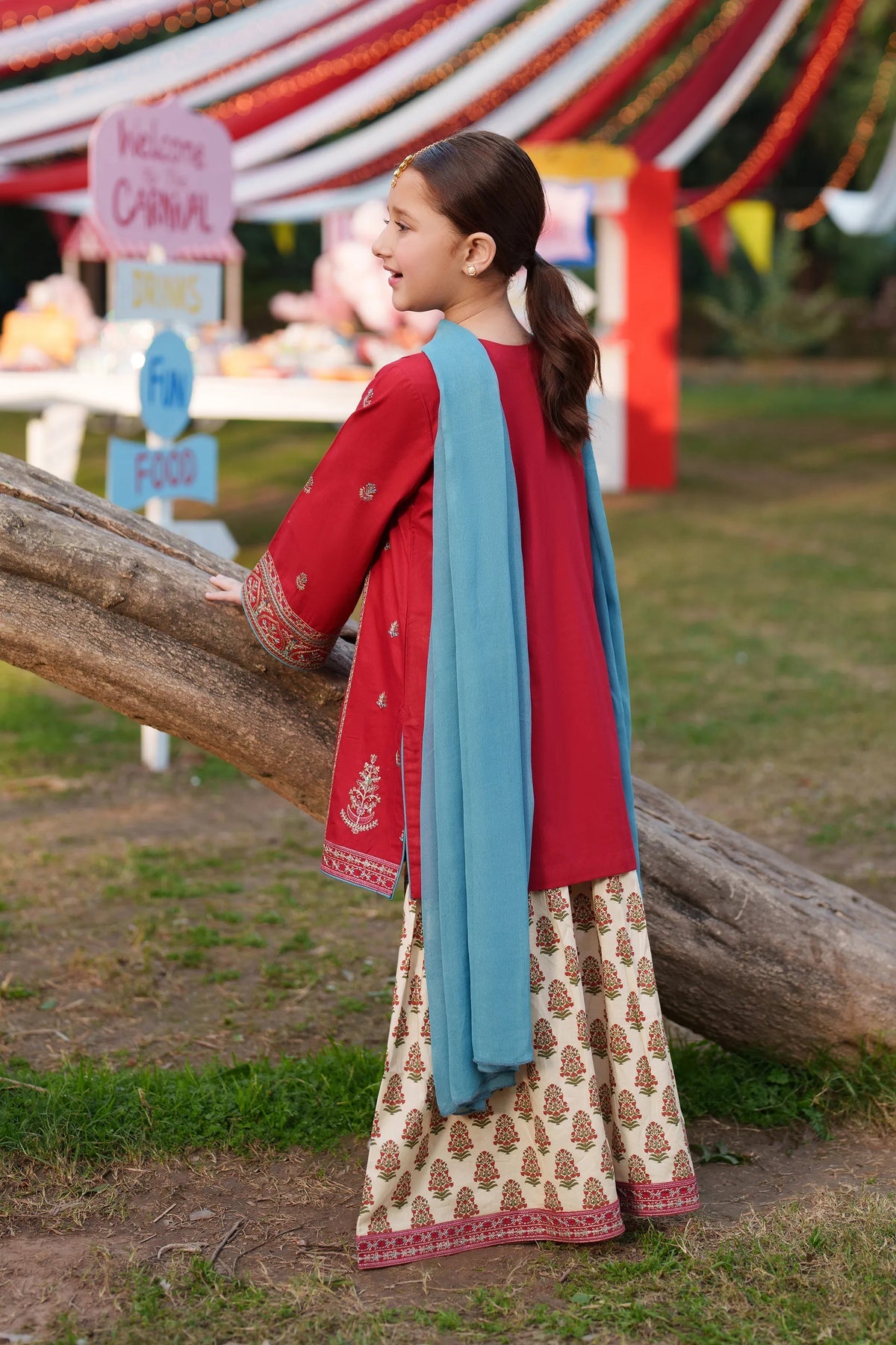 Garnet Embroidered Lawn Stitched 3 Piece Suit (Jelly Bean) | Summer Collection 2026