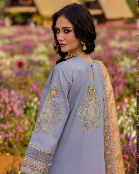 Charizma Zouq Eid Premium 3-Piece Embroidered Lawn Suit (Unstitched) CZ5-05