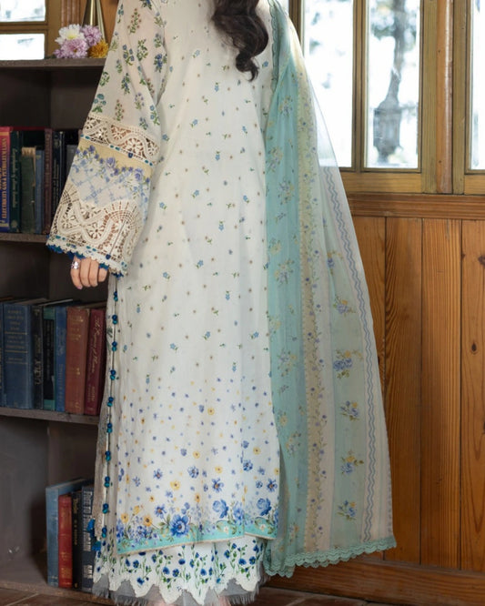 ELAF PREMIUM - Chikankari - Prints Collection with Chiffon (unstitched)