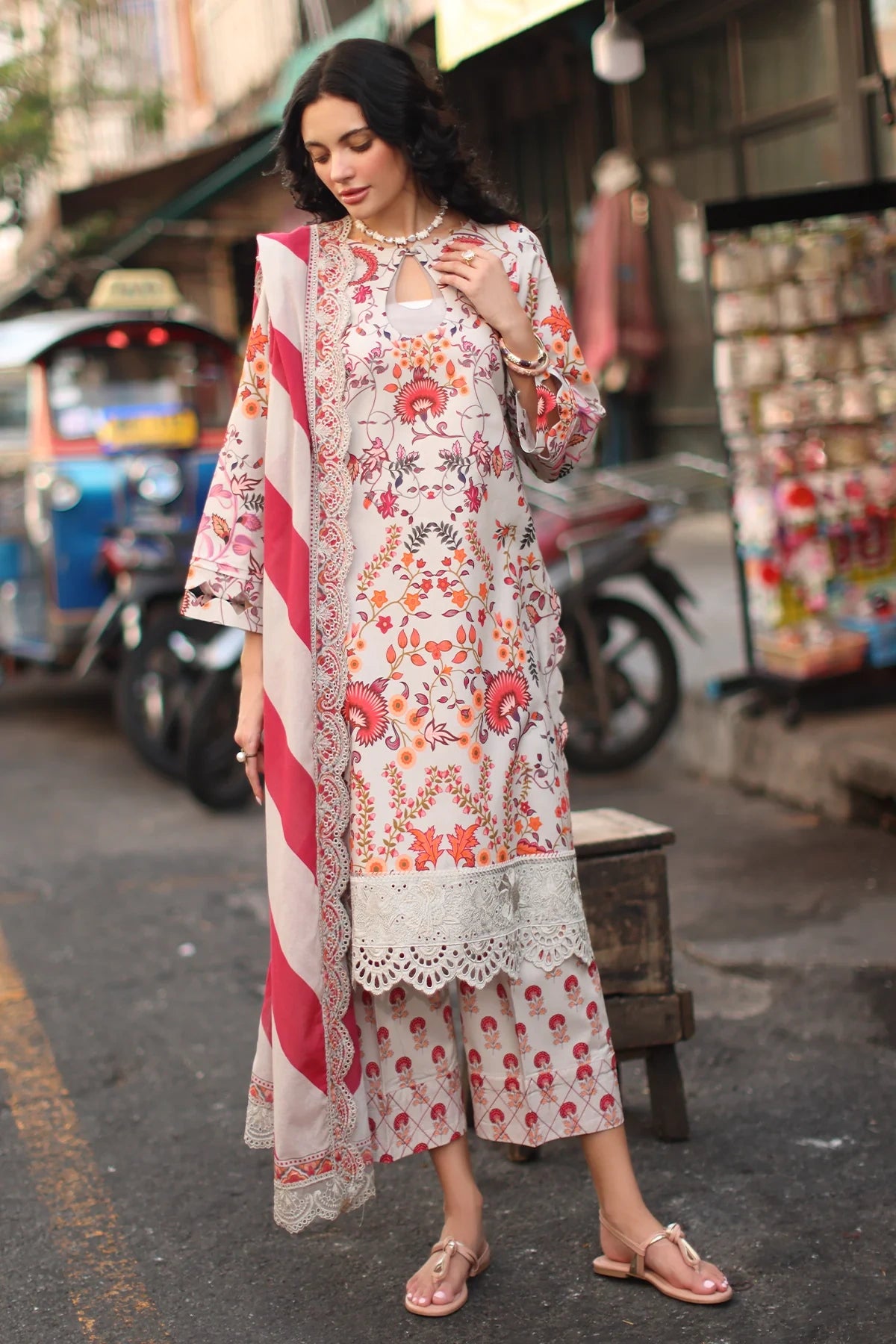 Charizma Signature Embroidered Printed Lawn 3 Piece Unstitched Suit (CS6-01)