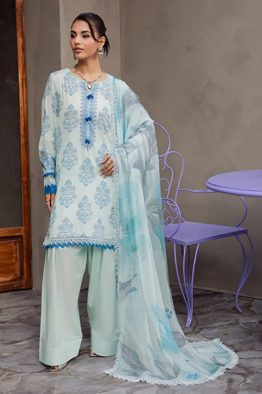Signature Prints By Nurèh – Printed Lawn 3 Piece Unstitched Suit with Chiffon Dupatta (SP-158)