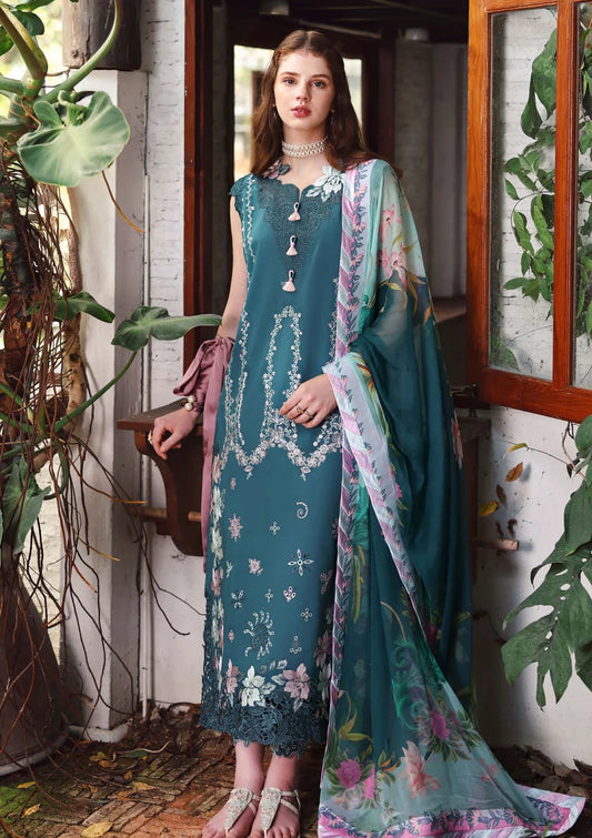 Hemline By Mushq - Secret Garden 26 Unstitched Suit (Ivy Spell)