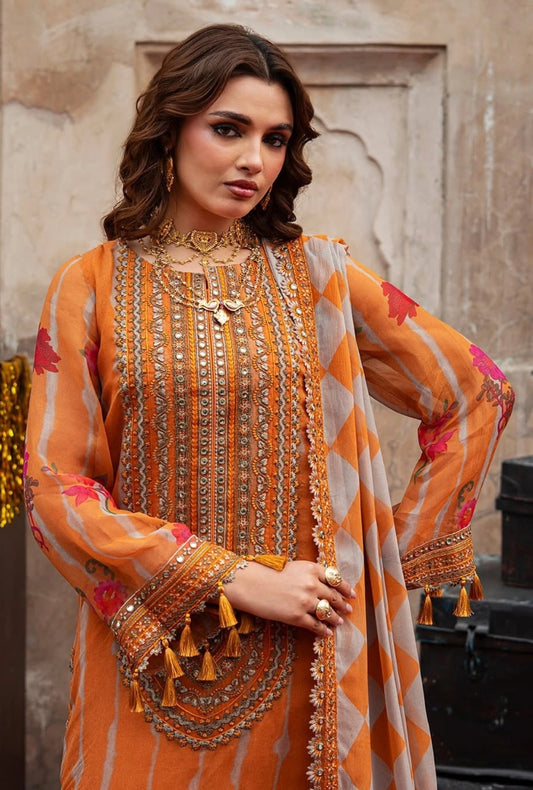 Vasal by Charizma | Premium Embroidered Formal Chiffon 4-Piece Suit with Pure Chiffon Dupatta - VSL6-08