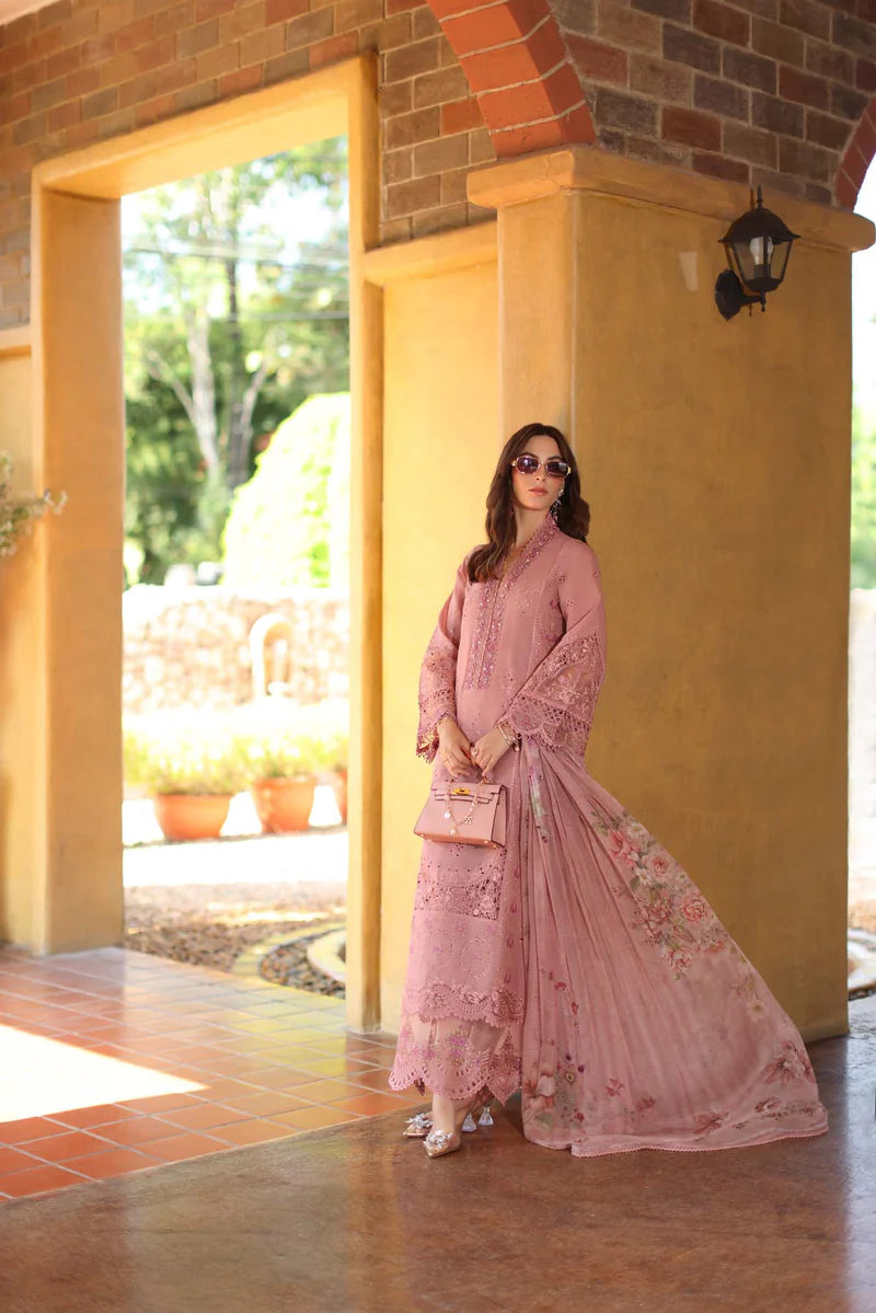 NOOR Luxury Lawn 3PC – Eid Special Handwork Schiffli Laserkari Suit (Unstitched) D3 - B - Mirelle