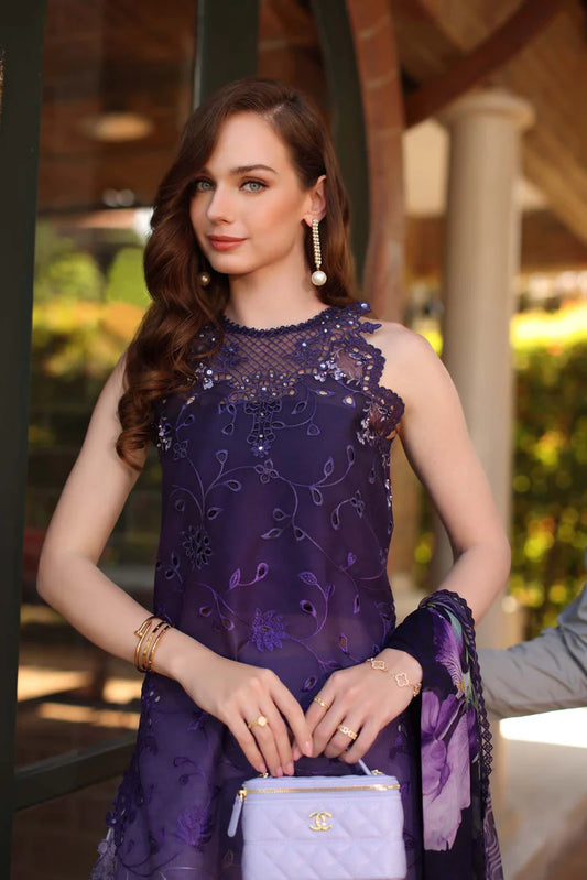 NOOR Luxury Lawn 3PC – Eid Special Handwork Schiffli Laserkari Suit (Unstitched) D4A-Seraphine