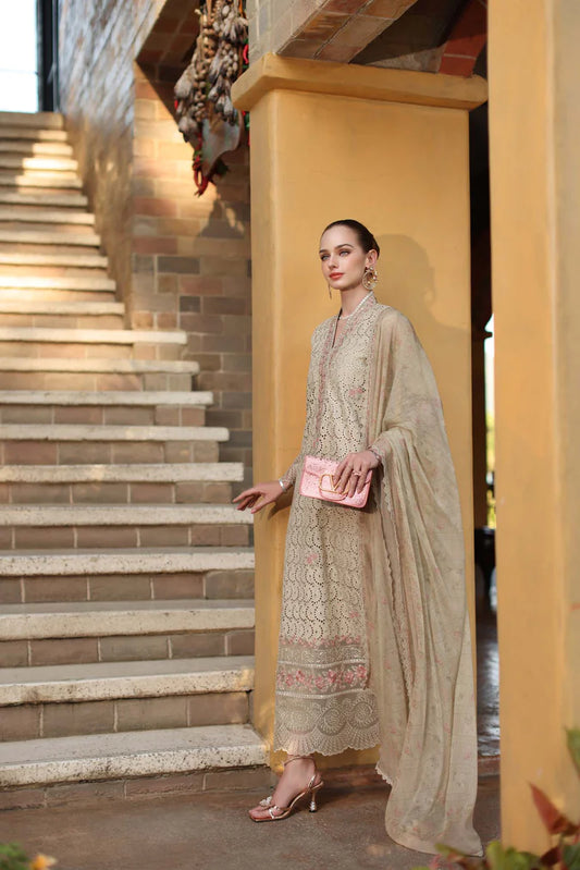 NOOR Luxury Lawn 3PC – Eid Special Handwork Schiffli Laserkari Suit (Unstitched) D5A-Lunaria