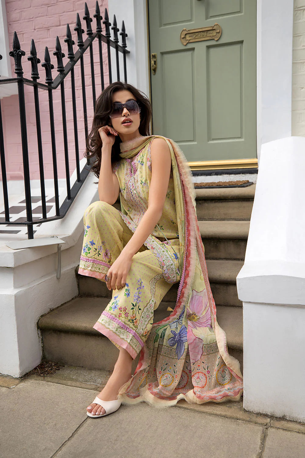Sobia Nazir Printed Lawn 3 Piece Unstitched Suit with Chiffon Dupatta (SNP26-2B)