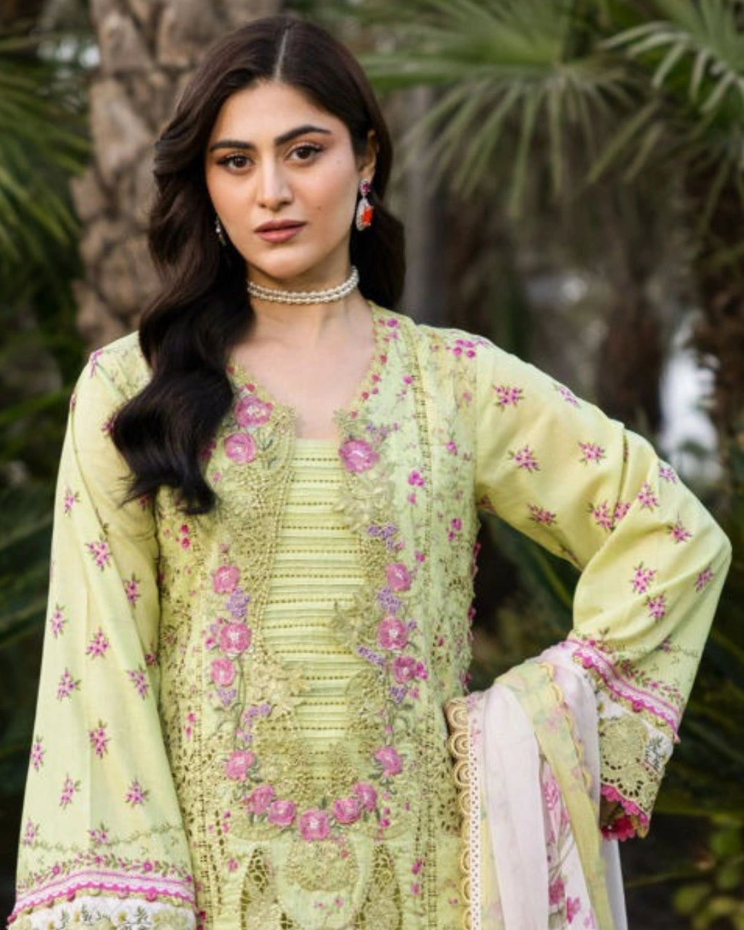 ELAF PREMIUM - Chikankari - Prints Collection with Chiffon (unstitched)