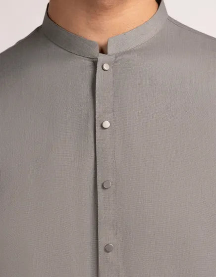 Grey Casual Blended Semi-Formal Stitched Kameez Shalwar – Regular Fit