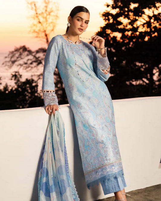 Aabyaan Shezlin Chikankari Lawn 2026 – Embroidered 3 Piece Suit (Unstitched) AZ-09