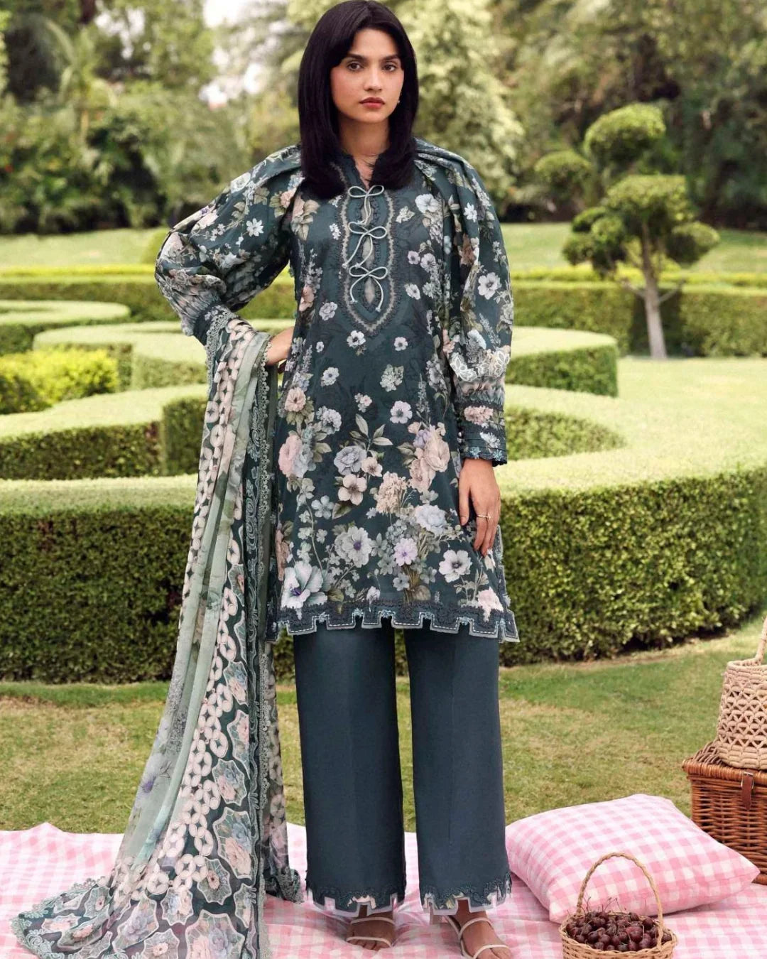 Elaf Belladore Prints Chiffon 26 Unstitched Premium 3 Piece Suit (EPA-6B)
