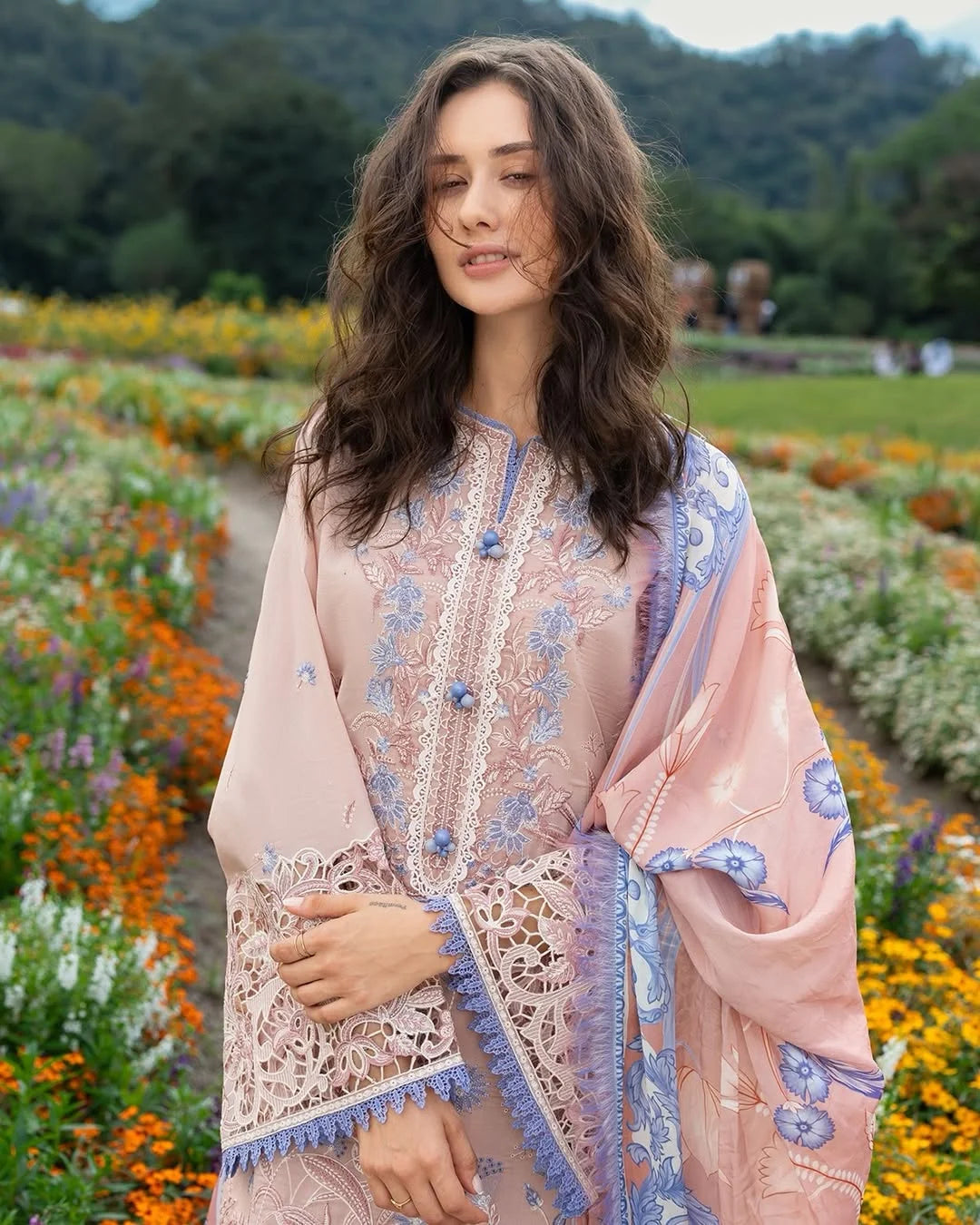 Bloom Sonata – Embroidered Lawn with Silk Dupatta