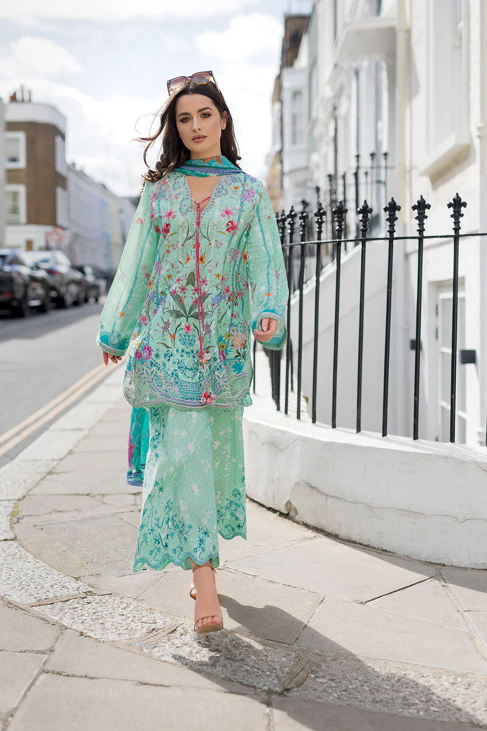 Sobia Nazir Printed Lawn 3 Piece Unstitched Suit with Chiffon Dupatta (SNP26-3B)