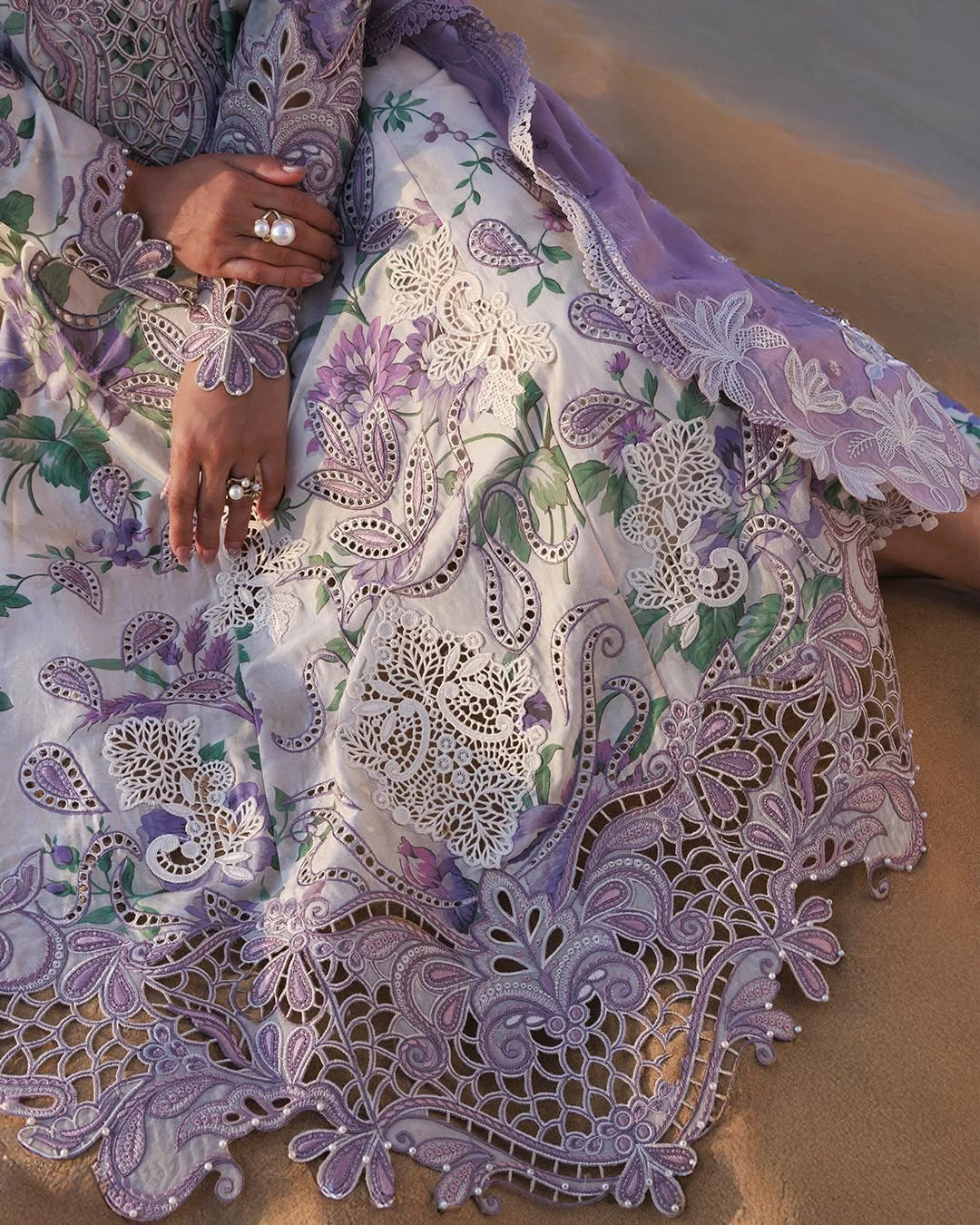 Nureh Aman – NE-03 | Printed & Embroidered Lawn 3-Piece Suit