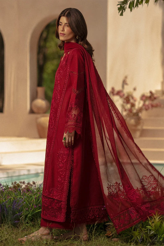 Rang Rasiya- Embroidered Lawn 3PC Unstitched Suit with Net Dupatta (Nehal)