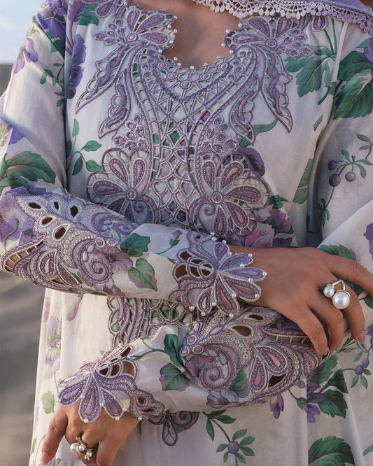 Nureh Aman – NE-03 | Printed & Embroidered Lawn 3-Piece Suit