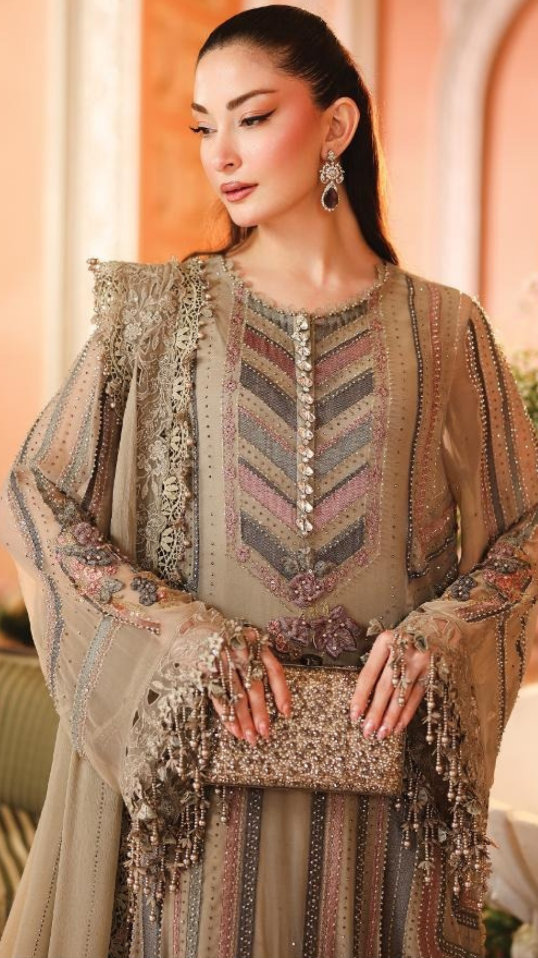 Maria.B 3-Piece Embroidered Chiffon Unstitched Suit (MPC-07-01)