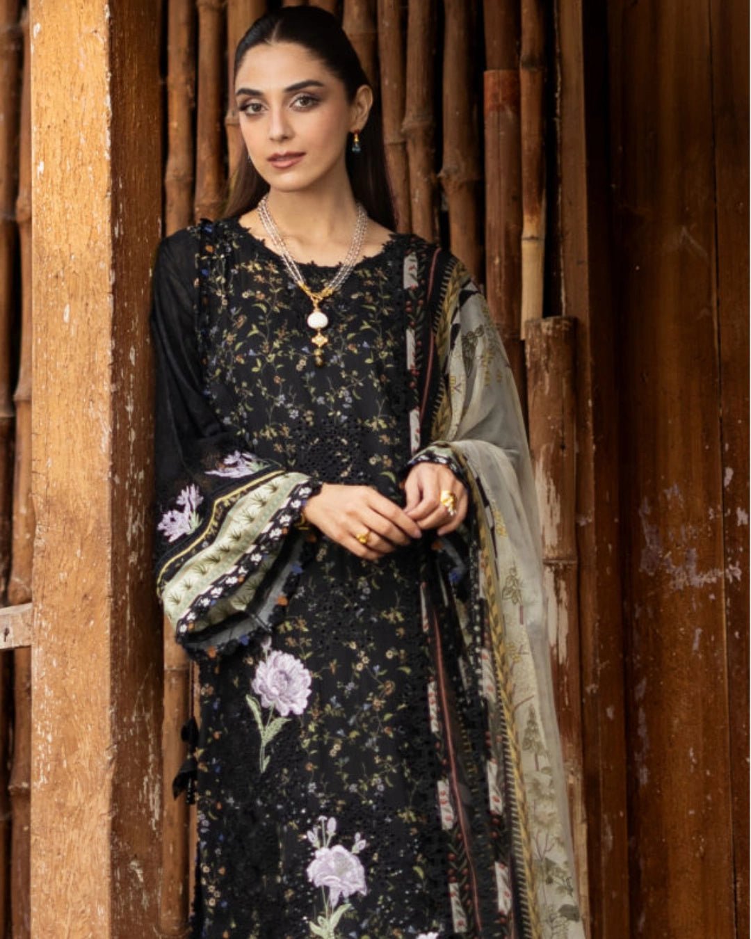 ELAF PREMIUM - Chikankari - Prints Collection with Chiffon (unstitched)