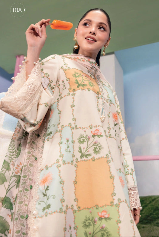 MariaB MBasics Printed & Embroidered Lawn Unstitched 3 Piece Suit (unstitched)
