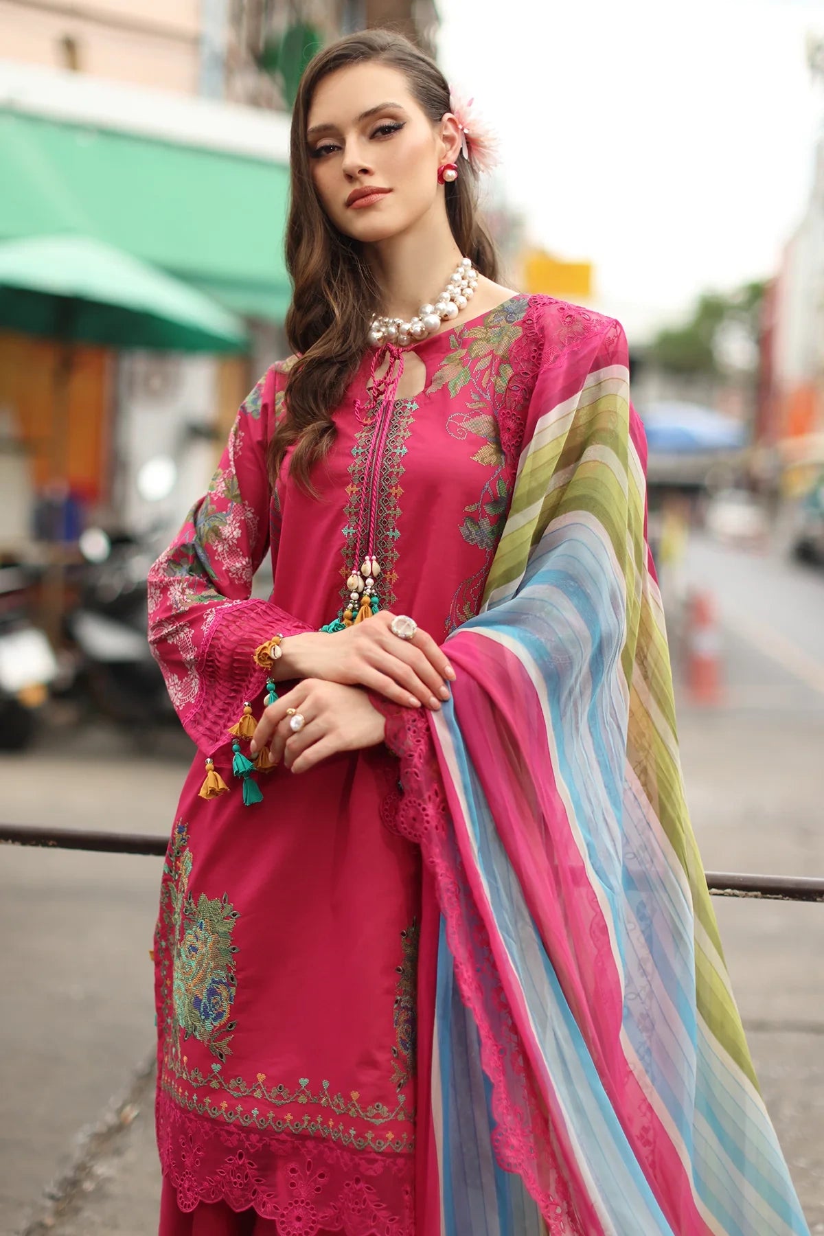 Charizma Signature Embroidered Printed Lawn 3 Piece Unstitched Suit (CS6-04)