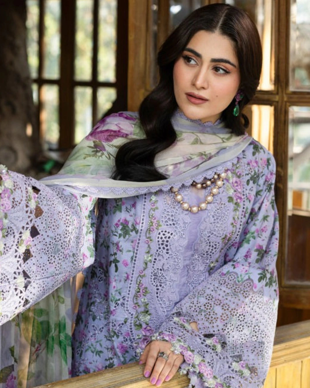 ELAF PREMIUM - Chikankari - Prints Collection with Chiffon (unstitched)