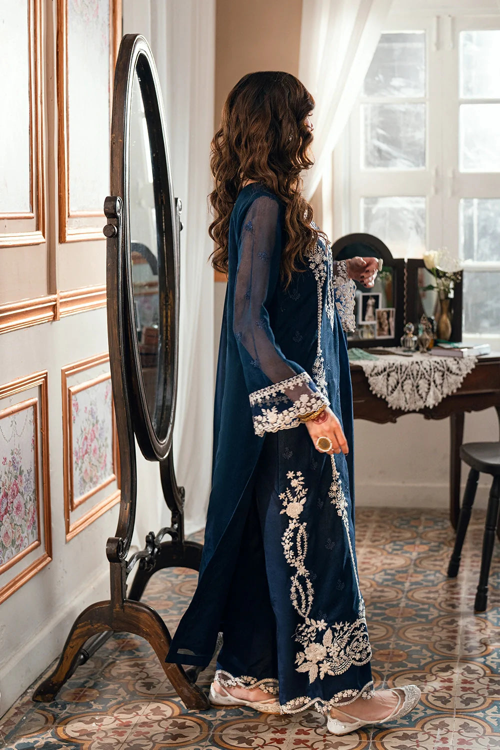Azure Ensembles '26 - Premium 3 Piece Unstitched Suit (Stellar Blue)