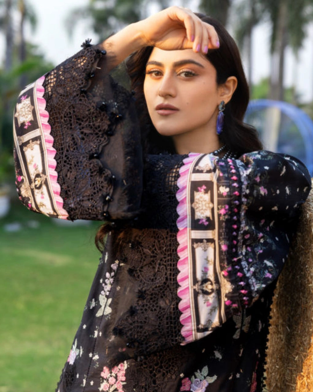 ELAF PREMIUM - Chikankari - Prints Collection with Chiffon (unstitched)